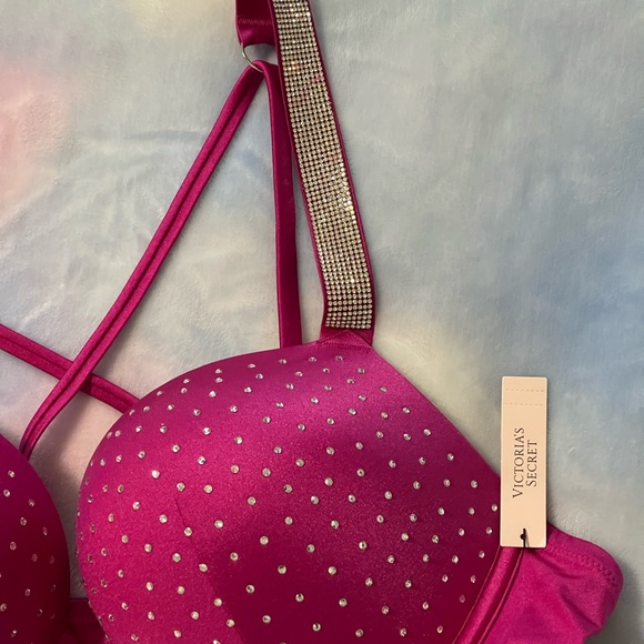 NEW X-LARGE VICTORIA’S SECRET SWIM Shine Strap Bombshell PLUS FREE TOWEL - Picture 12 of 16